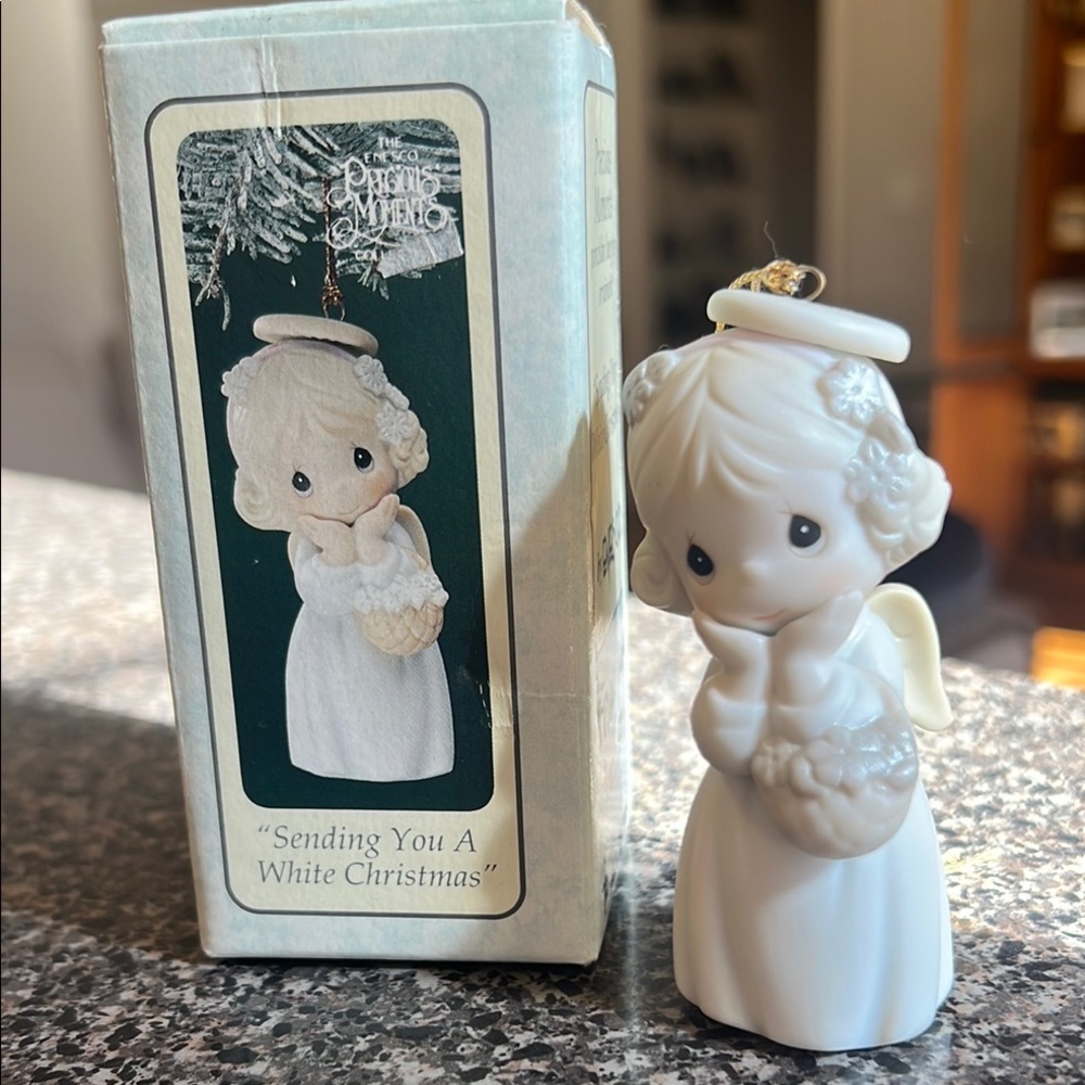 Precious Moments 528218 sending you a white Christmas ornament